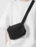 Mini Square Bag Black Minimalist Adjustable Strap For Daily