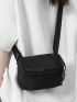 Mini Square Bag Black Minimalist Adjustable Strap For Daily