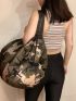 Camo Pattern Travel Bag Reusable Foldable Clothes Storage Bag Double Handle