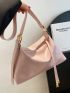 Medium Hobo Bag Baby Pink Minimalist Adjustable Strap For Daily