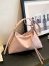 Medium Hobo Bag Baby Pink Minimalist Adjustable Strap For Daily