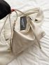 Medium Hobo Bag Beige Minimalist Adjustable Strap For Daily