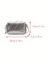 Mini Square Bag Silver Metal Decor Chain Strap For Daily