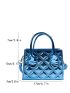Mini Square Bag Geometric Pattern Double Handle For Daily