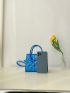 Mini Square Bag Geometric Pattern Double Handle For Daily