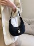 Mini Hobo Bag Baby Pink Release Buckle Decor Chain Strap For Daily