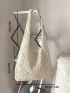 Beige Crochet Bag Vacation Hollow Out Polyester