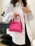 Minimalist Square Bag Mini Flap Neon Pink