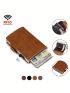 Trifold RFID Pop Out Card Holder With Snap Button PU Card Slot