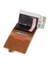 Trifold RFID Pop Out Card Holder With Snap Button PU Card Slot