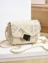 Mini Square Bag Letter Pattern Chain Strap