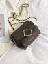 Mini Square Bag Letter Pattern Chain Strap