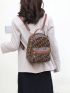 Medium Fashion Backpack Letter Pattern