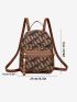 Medium Fashion Backpack Letter Pattern