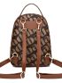 Medium Fashion Backpack Letter Pattern