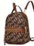 Medium Fashion Backpack Letter Pattern