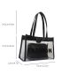 Clear Design Shoulder Tote Bag Letter Pattern With Inner Pouch