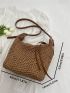 Minimalist Straw Bag Medium Zipper Vacation