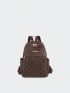 Quilted Classic Backpack Medium Zipper Brown