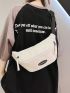 Letter Graphic Waist Bag Large Capacity Zipper