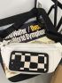 Letter Graphic Waist Bag Large Capacity Zipper