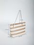 Two Tone Straw Bag Vacation