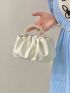 Small Ruched Bag Pearl Strap Minimalist