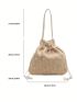 Lace Floral Handbag For Women Beach Travel Mini Women Straw Bag Shoulder Bag Phone Key Bag