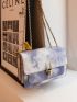 Mini Flap Square Bag Tie Dye Metal Decor