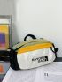 Medium Waist Bag Colorblock Letter Pattern