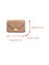 Small Flap Square Bag Embossed Detail Metal Decor Elegant