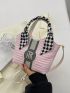 Colorblock Bucket Bag Small Twilly Scarf Decor