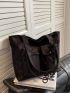 Medium Shopper Bag Solid Color Double Handle