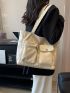 Medium Shopper Bag Solid Color Double Handle