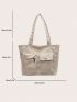 Medium Shopper Bag Solid Color Double Handle