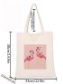 Flamingo Graphic Shopper Bag Small Preppy