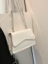 Minimalist Square Bag Flap White Small