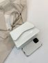 Minimalist Square Bag Flap White Small