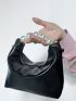 Mini Hobo Bag Faux Pearl Decor