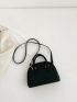 Small Dome Bag Studded Decor Double Handle