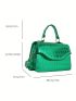 Mini Crocodile Embossed Square Bag Green Fashionable Adjustable Strap For Daily