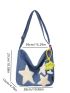 Large Capacity Hobo Bag Star & Flower Decor