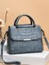 Crocodile Pattern Pu Handbag Ladies Luxury Designer Crossbody Shoulder Bag