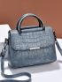 Crocodile Pattern Pu Handbag Ladies Luxury Designer Crossbody Shoulder Bag