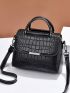 Crocodile Pattern Pu Handbag Ladies Luxury Designer Crossbody Shoulder Bag