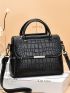 Crocodile Pattern Pu Handbag Ladies Luxury Designer Crossbody Shoulder Bag