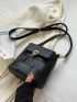 Mini Bucket Bag Braided Design Metal Decor