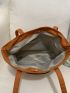 Solid Color Shoulder Bag Double Handle With Coin Purse