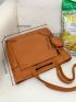 Solid Color Shoulder Bag Double Handle With Coin Purse