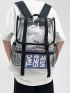 Medium Flap Backpack Clear Purse Design